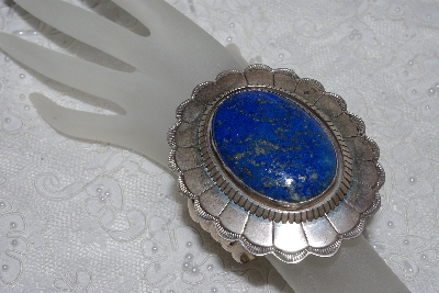 +MBATQ #2-114  "Tom Lewis" Large Fancy Artist Signed Blue Lapis Cuff Bracelet"