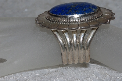 +MBATQ #2-114  "Tom Lewis" Large Fancy Artist Signed Blue Lapis Cuff Bracelet"