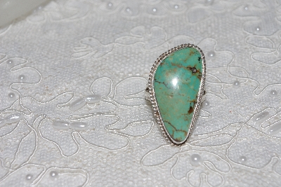 +MBATQ #2-199  "Artist "J. Morrls" Signed Green Turquoise Ring"