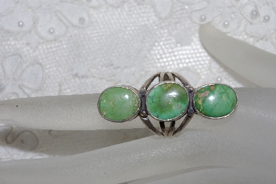 +MBATQ #2-195  "Artist "IE JAQUE"  Signed Green Turquoise Ring"