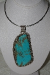 "SOLD" MBATQ #3-016  "Large Blue Turquoise Pendant"