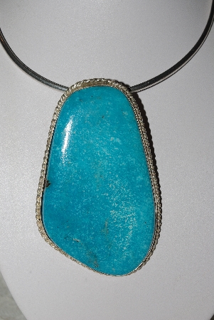 +MBATQ #3-005  "Large Artist "DEU David Umpleby"  Signed Blue Turquoise Pendant"