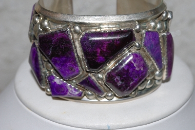 +MBATQ #3-043  "Artist "E&C Fierro"  Signed Large Fancy Charolite Cuff Bracelet"