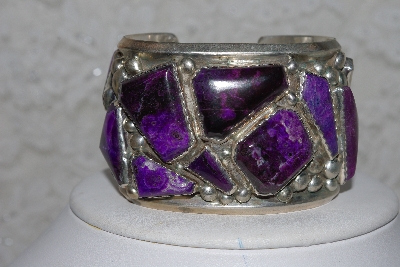 +MBATQ #3-043  "Artist "E&C Fierro"  Signed Large Fancy Charolite Cuff Bracelet"