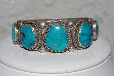 +MBATQ #3-061  "Fancy Blue Turquoise Cuff Bracelet"