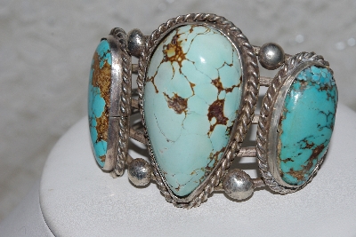 +MBATQ #3-059  "Vintage Blue Turquoise Cuff Bracelet"