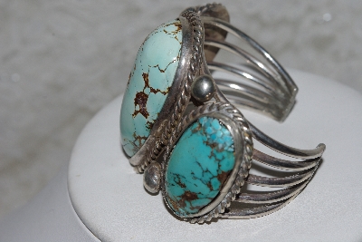 +MBATQ #3-059  "Vintage Blue Turquoise Cuff Bracelet"