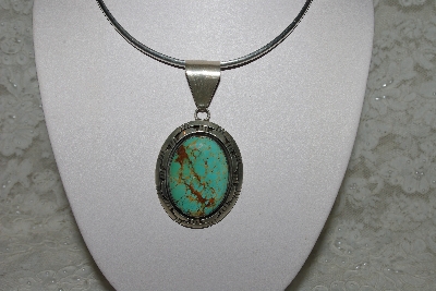 +MBATQ #3-145  "Fancy Green Turquoise Pendant"