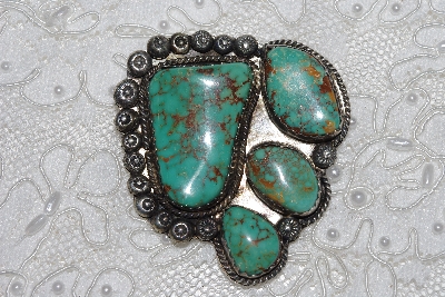 +MBATQ #3-135  "Fancy Green Turquoise Pendant"