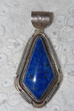 +MBATQ 3-132  "Artist "BB" Signed Fancy Blue Lapis Pendant"