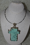 +MBATQ #3-104  "Large Beautiful Blue Turquoise Cross Pendant"