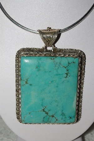 +MBATQ #3-096  "Large Beautiful Blue Turquoise Pendant"