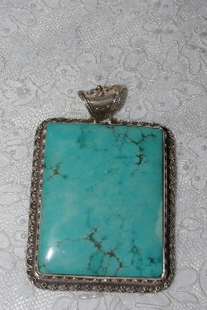 +MBATQ #3-096  "Large Beautiful Blue Turquoise Pendant"