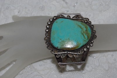 +MBATQ #3-205  "Fancy Blue/ Green Turquoise Cuff Bracelet"