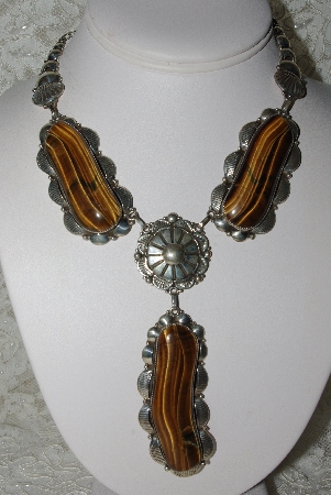 +MBATQ 33-157  "Beautiful Artist "CN" Signed Tiger Eye Necklace"
