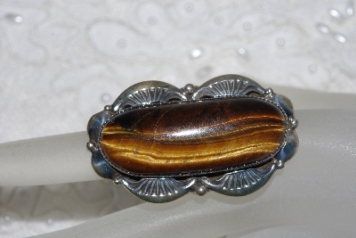 +MBATQ #3-281  "Fancy Artist "CN"  Signed Tiger Eye Ring"