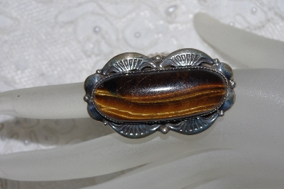 +MBATQ #3-281  "Fancy Artist "CN"  Signed Tiger Eye Ring"