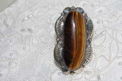 +MBATQ #3-281  "Fancy Artist "CN"  Signed Tiger Eye Ring"