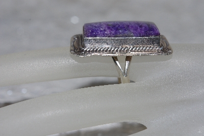 +MBATQ #3-276  "Beautiful Square Cut Charolite Ring"