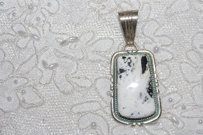 +MBATQ #3-266  "Artist  "EJ" David"Signed White Turquoise Pendant"