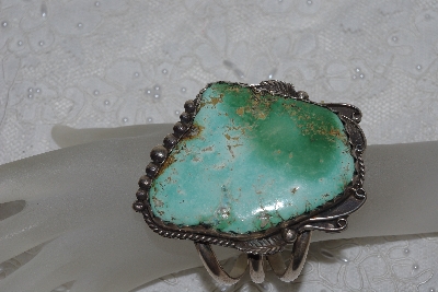 +MBATQ #3-210  "Fancy Green Turquoise Cuff Bracelet"
