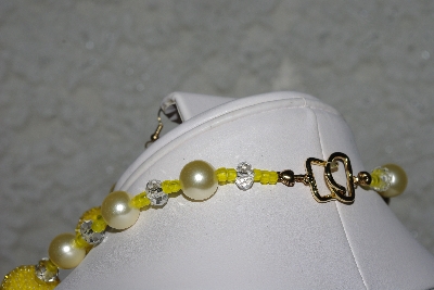 +MBAHB #27-051  "One Of A Kind Yellow Bead Necklace & Earring Set"