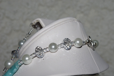 +MBAHB #27-187  "One Of A Kind Crystal,Glass Pearl & Hand Carved Owl Gemstone Bead Necklace & Earring Set"