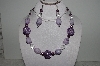 +MBAHB #003-244  "One Of A Kind Purple Howlite & Crystal Quartz Necklace & Earring Set"