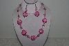 +MBAHB #003-269  "One Of A Kind Pink Bead Necklace & Earring Set"
