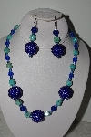+MBAHB #003-223  "One Of A Kind Blue Bead & Turquoise Necklace & Earring Set"