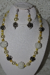 +MBAHB #003-121 "One Of A Kind Yellow Bead Necklace & Earring Set"