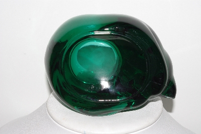 +MBAHB #003-085  "Beautiful Green Glass cat Candle Holder"