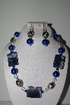 +MBAHB #009-132  "One Of A Kind Blue Bead Necklace & Earring Set"