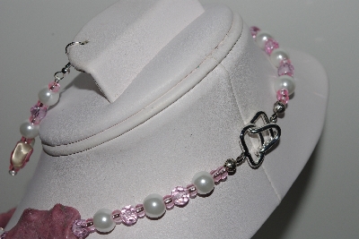 +MBAHB #009-105  "One Of A Kind Pink Bead Necklace & Earring Set"