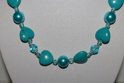 +MBAHB #009-039  One Of A Kind Blue Bead Necklace & Earring Set"