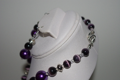+MBAHB #013-210  "One Of A Kind Purple Bead Necklace & Earring Set" 