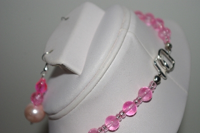 +MBAHB #013-125  "One Of A Kind Pink Bead Necklace & Earring Set"