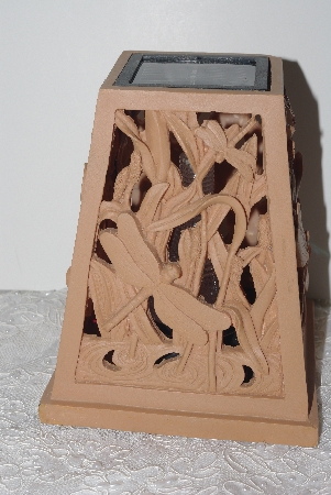 +MBAMG #003-  "Set Of 2 Dragonfly  Solar Garden Lanterns With Terra Cotta Finish"