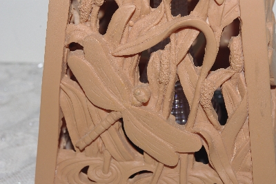 +MBAMG #003-  "Set Of 2 Dragonfly  Solar Garden Lanterns With Terra Cotta Finish"