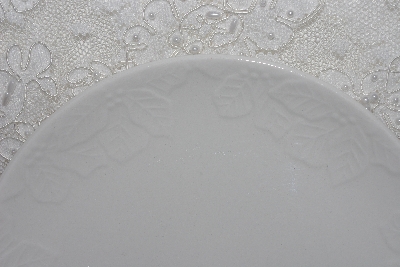 +MBAMG #003-233   "Set Of 4 White Ceramic Poinsettia Pattern Toast Plates"