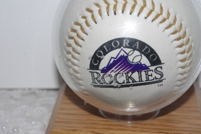 +MBAMG #003- 138   "1993 Colorado Rockies Inaugural Year Foto Baseball In Display Case"
