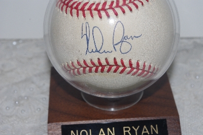 +MBAMG #003-127  "Nolan Ryan All-Time Strikeout King Autographed Baseball With Display Case"