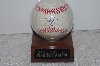 +MBAMG #003-083   "Dave Justice 1990 N.L. Rookie Of The Year Autographed Base Ball With Display Case"