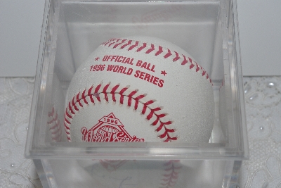 +MBAMG #003-107  "1996 World Series Andruw Jones Autographed Basball In Display Cube"