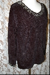 +MBA  "Stitches In Time Black Embelished Chenille Sweater