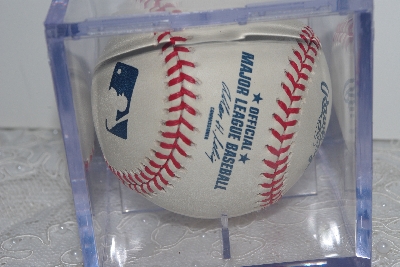 +MBAMG #018-030  "1990's Brian Jordan Autographed Baseball In Cube"