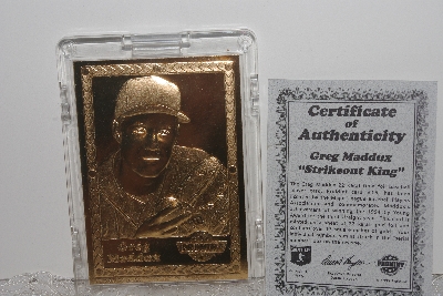 +MBAMG #018-022  "1995 Greg Maddux "Strikeout King" 22 Karat Gold Foil ProMint Card #15"