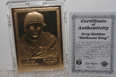+MBAMG #018-022  "1995 Greg Maddux "Strikeout King" 22 Karat Gold Foil ProMint Card #15"