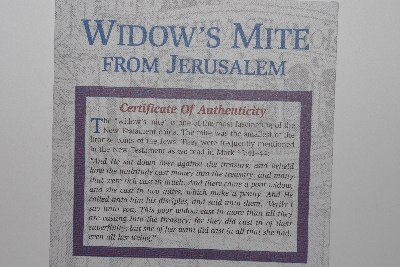 +MBAMG #018-219  "Bronze Widow's Mite Coin On Display Card"