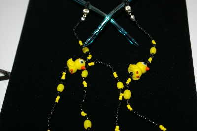 +MBA #440  "Yellow Glass Ducks & Yellow & Black Beads